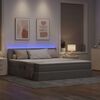 vidaXL Bett mit Stauraum und LED mit Matratze Taupe 160 x 200 cm Stoff