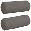 vidaXL Bolsterkissen 2 Stk. Cordstoff Hellgrau &Oslash; 15 x 40 cm