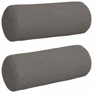 vidaXL Bolsterkissen 2 stk. Cordstoff Hellgrau &Oslash; 15 x 40 cm