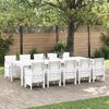 vidaXL Garten Essgruppe 11 pcs Wei&szlig; und Hellgrau Rattan und Polyester