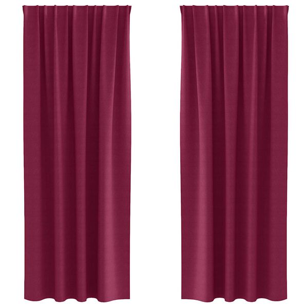 vidaXL Verdunkelungs-Vorh&auml;nge mit Ringen 2 pcs Weinrot 245 x 140 cm