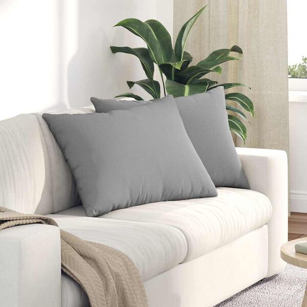 vidaXL Sofakissen 2 Stück Grau 70 x 50 cm Stoff
