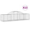 vidaXL Gabionen mit Hochbogen 13 Stk. 200x50x40/60 cm Verzinktes Eisen