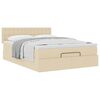 vidaXL Ottoman-Bett mit Matratze Creme 140x200 cm Stoff