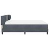 vidaXL Boxspringbett mit Matratze Dunkelgrau 180 x 200 cm Samt