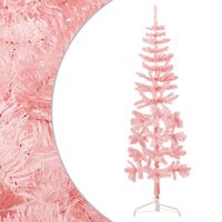 vidaXL Künstlicher Halb-Weihnachtsbaum mit Ständer Schlank Rosa 120 cm
