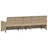 vidaXL Gartensofa 5-Sitzer mit Kissen Beige Poly Rattan