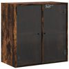 vidaXL Wandschrank mit Glast&uuml;ren R&auml;uchereiche 68x37x68,5 cm
