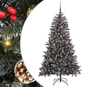 vidaXL K&uuml;nstlicher Weihnachtsbaum Gr&uuml;n 150 cm PVC, Plastik und Stahl