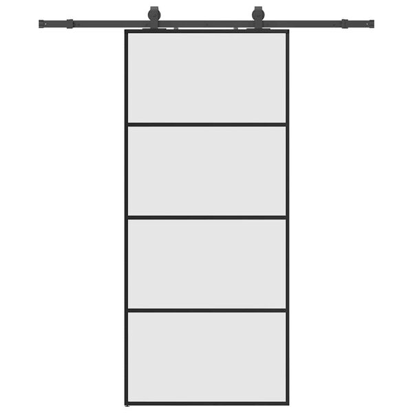vidaXL Schiebet&uuml;r mit Beschlag Schwarz 90x205 cm ESG-Glas