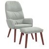 vidaXL Relaxsessel mit Hocker Hellgrau Samt