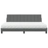 vidaXL Bett mit Matratze "Hanko" Dunkelgrau 200x200 cm Stoff