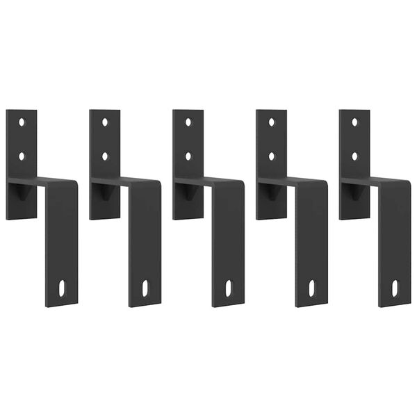 vidaXL Schiebet&uuml;rbeschlag-Set 152,5 cm Stahl Schwarz