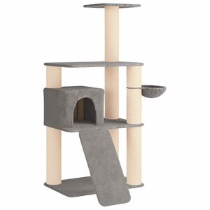 vidaXL Katzennbaum mit Sisal-Kratzs&auml;ulen Hellgrau 173 cm