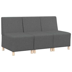 vidaXL Modulares Armfreies Sofa 3 stk. Dunkelgrau Stoff