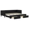 vidaXL Tagesbett Ausziehbar mit Schubladen Schwarz 80x200 cm Stoff