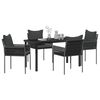 vidaXL Garten Essgruppe 5 pcs Schwarz und Grau PE-Rattan