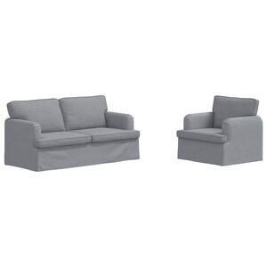 vidaXL Sofa Set 2 pcs Hellgrau 162 x 80 x 85 cm Stoff