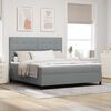 vidaXL Boxspringbett mit Matratze Hellgrau 180 x 200 cm Stoff