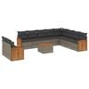 vidaXL 11-tlg. Garten-Sofagarnitur mit Kissen Grau Poly Rattan