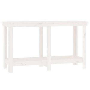 vidaXL Werkbank Wei&szlig; 140x50x80 cm Massivholz Kiefer