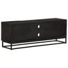 vidaXL TV-Schrank Schwarz 110x30x40 cm Massivholz Mango und Eisen
