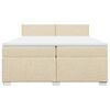 vidaXL Boxspringbett mit Matratze Creme 200x200 cm Stoff