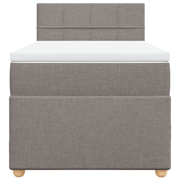 vidaXL Boxspringbett mit Matratze Taupe 100x200 cm Stoff