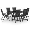 vidaXL 7-tlg. Garten-Essgruppe Aluminium Anthrazit