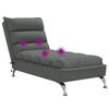 vidaXL Massage-Chaiselongue mit Kissen Dunkelgrau Stoff