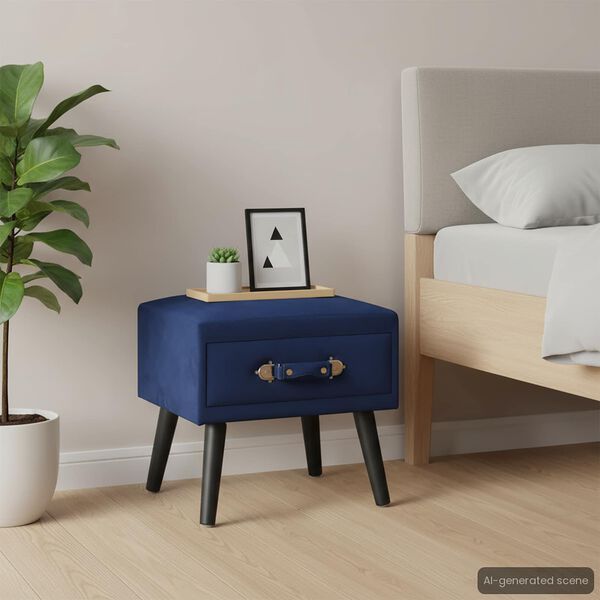 vidaXL Nachttisch Blau 40x35x40 Samt