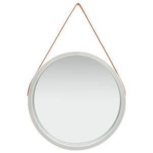 vidaXL Wandspiegel mit G&uuml;rtel 60 cm Silbern