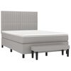 vidaXL Boxspringbett mit Matratze Hellgrau 140x200 cm Stoff