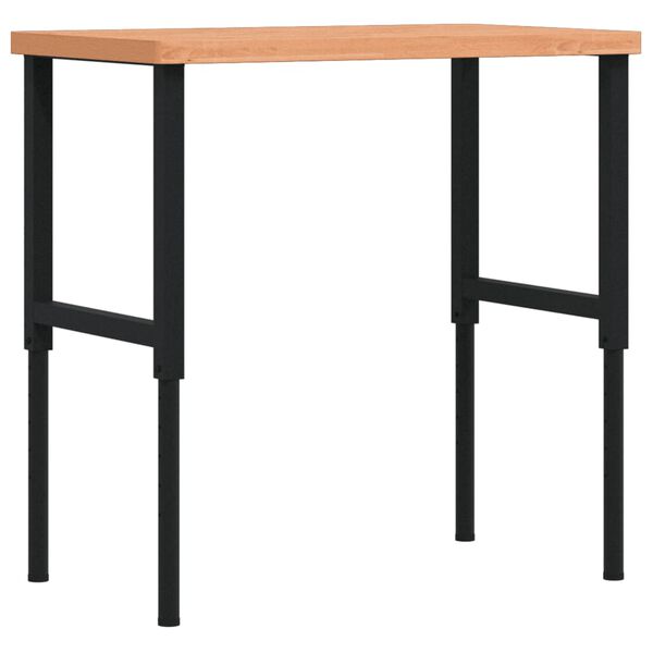 vidaXL Werkbank 100x60x(73-99,5) cm Massivholz Buche Rechteckig
