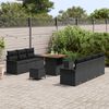 vidaXL Gartensofa-set mit Kissen 10 pcs Schwarz Poly-Rattan