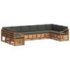 vidaXL Ecksofa Set 10 pcs Natur und Anthrazit Massivholz Akazie