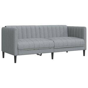 vidaXL Sofa 2-Sitzer Hellgrau Stoff