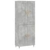 vidaXL Highboard Betongrau 69,5x34x180 cm Holzwerkstoff