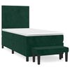 vidaXL Boxspringbett mit Matratze Dunkelgr&uuml;n 80x200 cm Samt