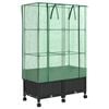 vidaXL Gartenplanter mit Gew&auml;chshausabdeckung und R&auml;dern 2 Stk. PP