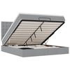 vidaXL Ottoman-Bett mit Matratze & LEDs Hellgrau 160x200 cm Stoff
