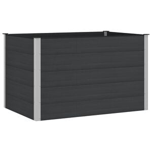 vidaXL Hochbeet Schwarz 150 x 100 x 91 cm WPC und Aluminium