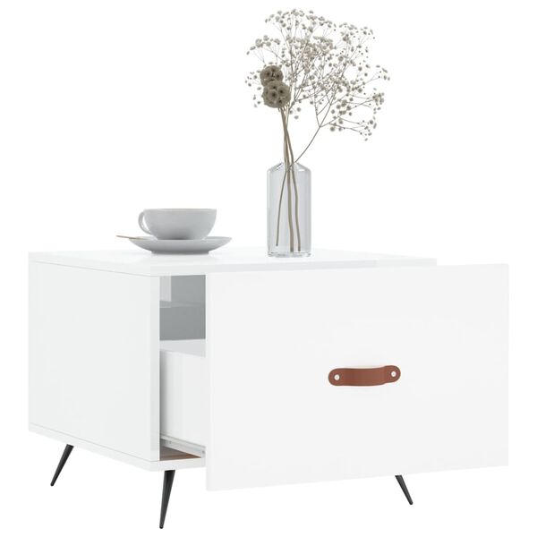 vidaXL Couchtisch Hochglanz-Wei&szlig; 50x50x40 cm Holzwerkstoff