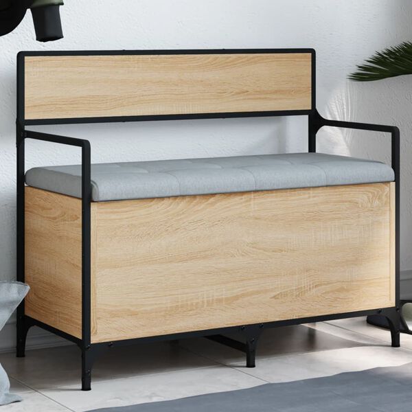 vidaXL Sitzbank mit Stauraum Sonoma-Eiche 85,5x42x73,5cm Holzwerkstoff