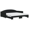 vidaXL Tagesbett Ausziehbar mit Matratzen Schwarz 100x200 cm Samt