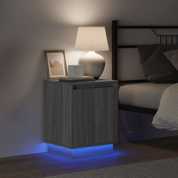 vidaXL Nachttisch Grau 39 x 34,5 x 50 cm Holzwerkstoff