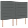 vidaXL LED Kopfteil mit LED-Lichtleisten Dunkelgrau 144 cm Stoff