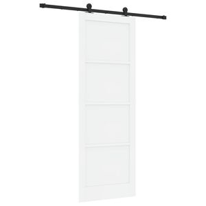 vidaXL Schiebet&uuml;r Wei&szlig; und Schwarz 83 x 232 cm Massives Kiefernholz