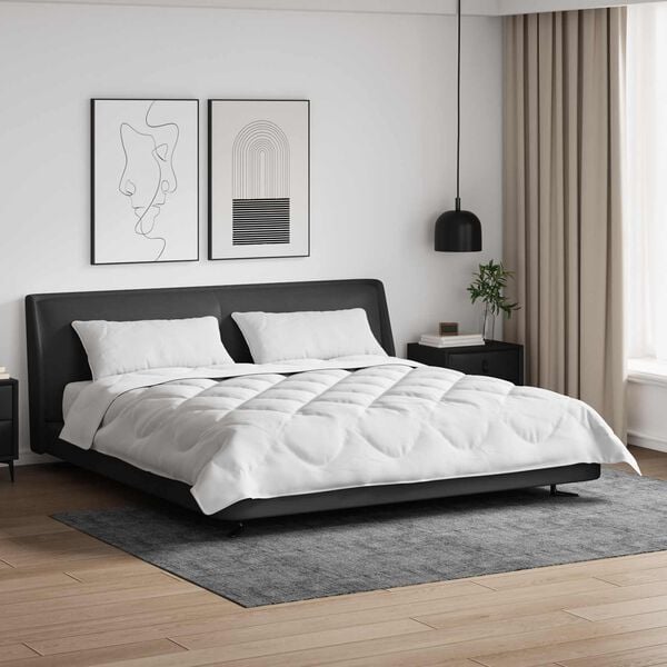 vidaXL Bettdecke mit Kissen 3 pcs Wei&szlig; Mikrofaser