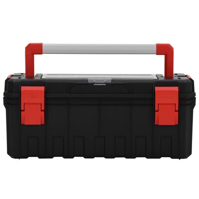 vidaXL Werkzeugkoffer Schwarz und Rot 65x28x31,5 cm